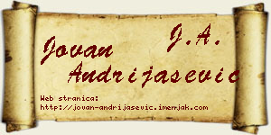 Jovan Andrijašević vizit kartica